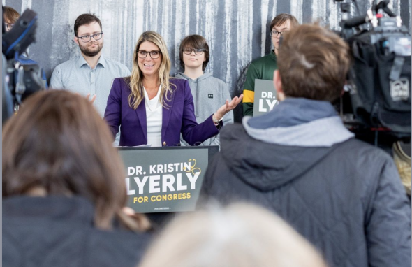  Dr. Kristin Lyerly announces her candidacy in Wisconsin’s 8th Congressional District on April 4, 2024. | Photo via Kristin For Wisconsin. Used by permission